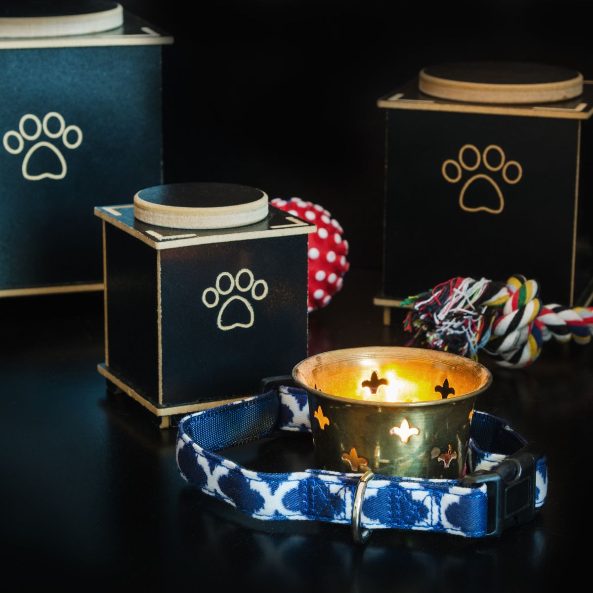 Black Cremation urn for pets